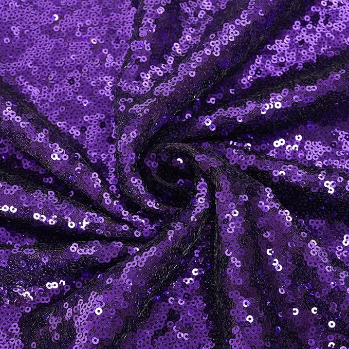 Eternal Beauty Purple Sequin Backdrop, 6x8 Ft Halloween Glitter Background Curtains for Shimmer Photography Party Wedding Birthday Back Drop Decor
