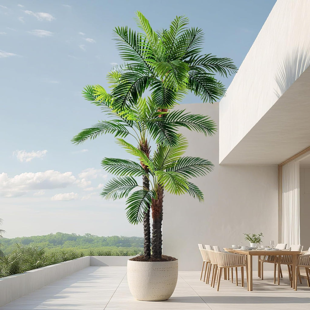 erimda 9.1ft artificial phoenix palm tree artificial plants showing dimensions