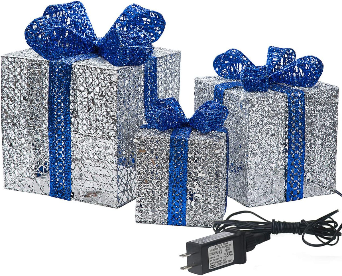 sunnyglade 3 packs christmas lighted gift boxes xmax, main product view
