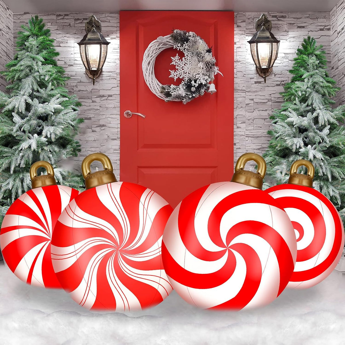 jetec 4 pcs giant inflatable christmas ball, candy, main product view