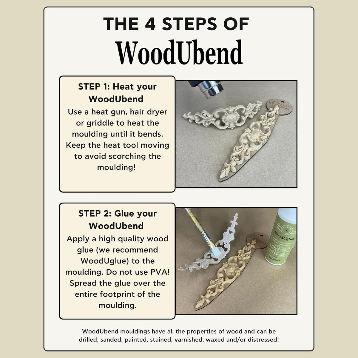 WoodUBend TR752 Pack of Two 215x0.8cm Renaissance Bead Trims Heat Bendable &a...