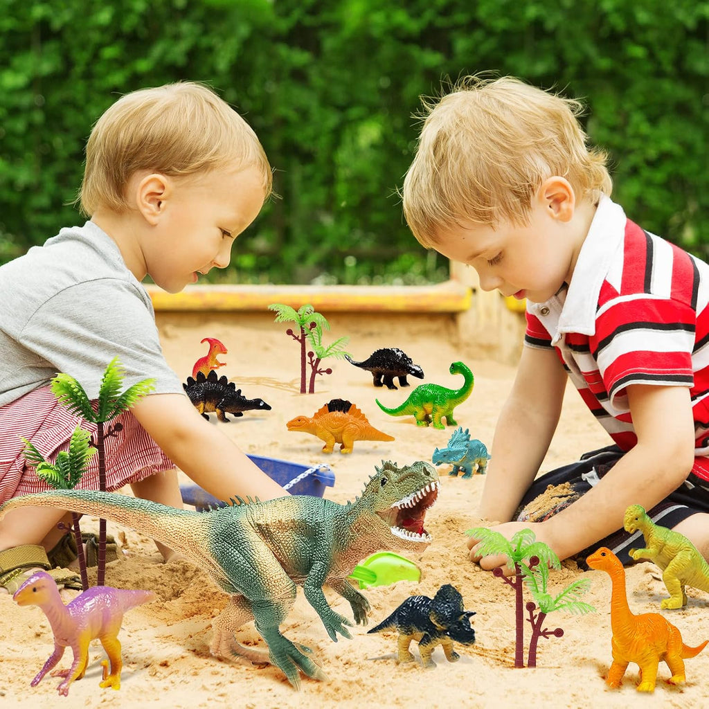 26 PCS Dinosaur Cake Toppers With Dinosaur Eggs Leaves Trees Cake Decorations For Birthday Party,dinosaur Themed party, Wild Animals Party,Kids Party Cake Decorations