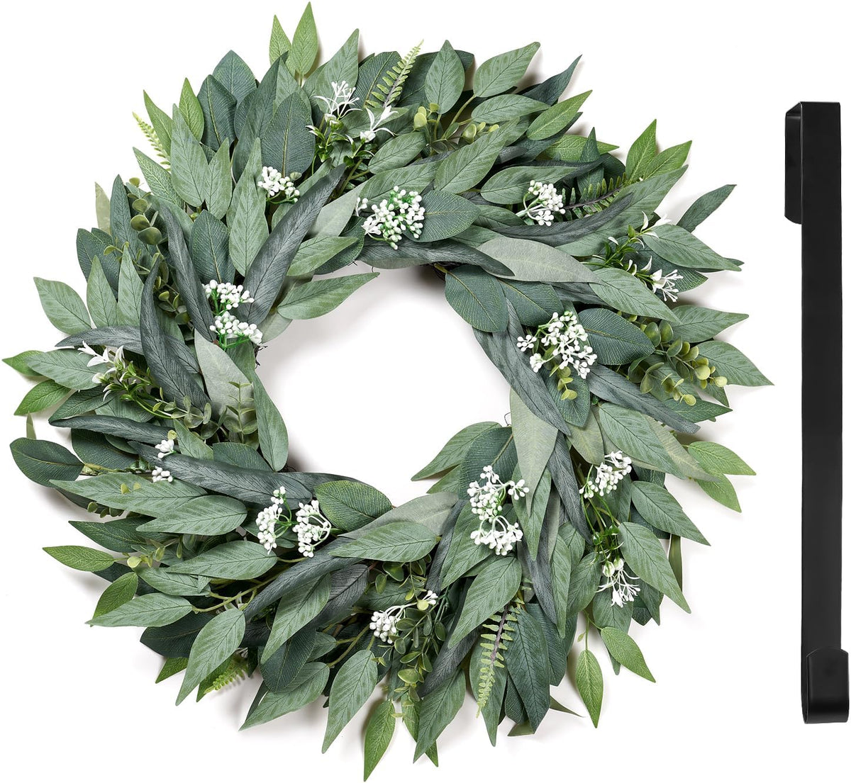 26" eucalyptus wreath for front door - large, main product view