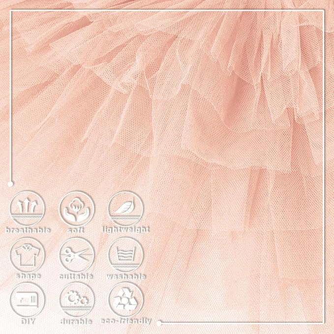 Blush Tulle Fabric Roll 6 Inch X 300 FT (100 Yards) Matte Tulle Ribbon Netting Mesh Spool for DIY Tutu Skirt Wedding Bow Gift Wrapping Baby Shower Christmas Party Halloween Decorations