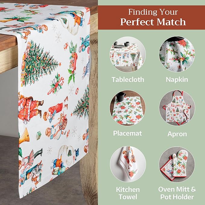 Maison d' Hermine Table Runner 100% Cotton Single Layer Table Runners 108 inches Long for Thanksgiving Christmas Decorations Home Kitchen Dining Party Wedding (Chromo, 14.5" x 108")