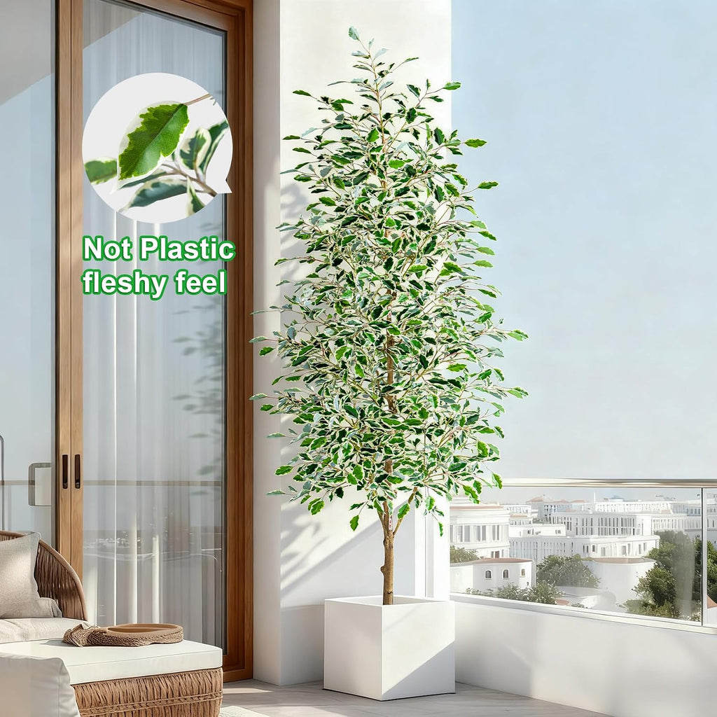bailikang 7ft artificial ficus trees indoor faux trees, front angle view