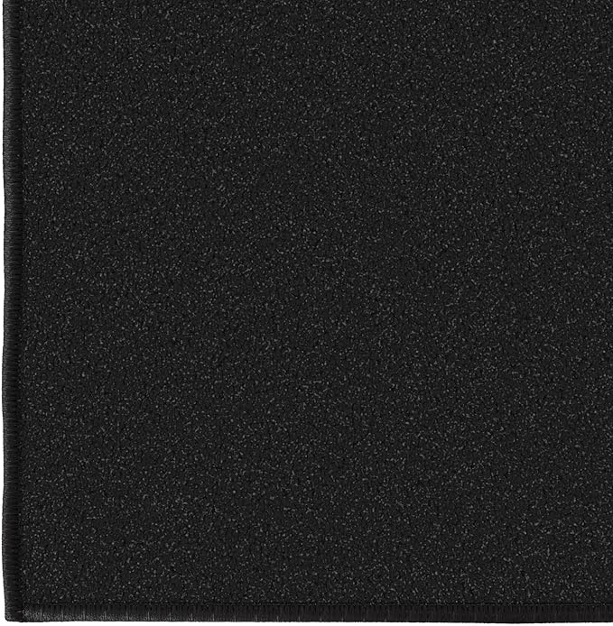 Ottomanson 3x20 Non Slip Extra Long Hallway Runner Rug with Rubber Backing - Solid Modern Kitchen Rug for Bedroom or Living Room, Black, 2'7" x 20'