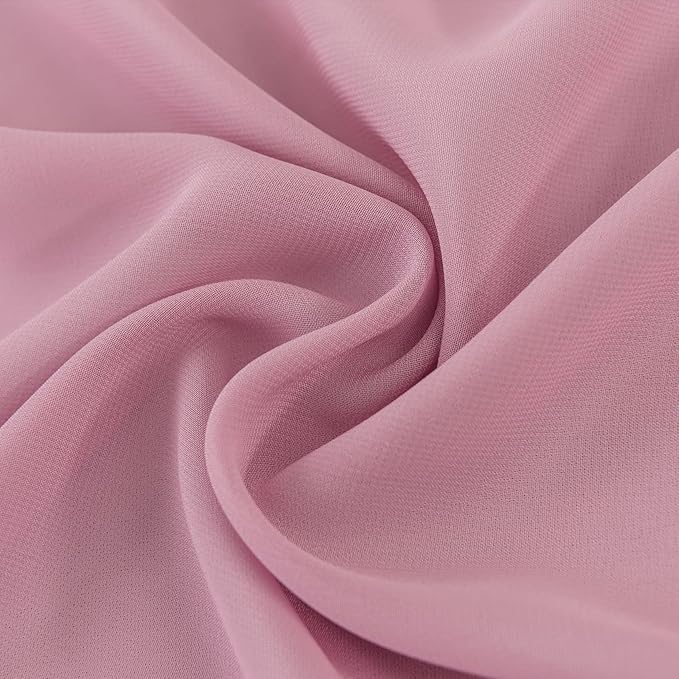 1Pack 9ft Chiffon Table Runner 14x108 Inch Sheer Romantic Table Runner for Wedding Birthday Party Bridal Shower Outdoor Decoration-Dusty Pink