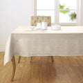 Solino Home Linen Light Natural Tablecloth 60 x 144 Inch - Classic Hemstitch, 100% Pure Linen Rectangular Tablecloth - Machine Washable Table Cloth for Fall, Autumn, Thanksgiving, Christmas, Holiday