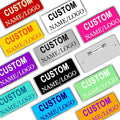 Custom Name Tags ID Badges with Logo Name Personalized Name Badges Custom Name Tag ID Badge with Pin Backing Customizable Name Tag for Business Offices Stores Restaurant, 1.5x2.8 in, 5PCS