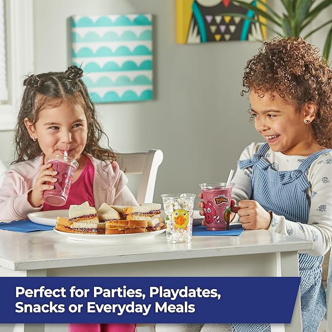 Hefty Zoo Pals Kids Cups, Animal Printed Kids Plastic Cups for Birthday Parties or Everyday Use, Great for Small Hands to Hold, 25 Count, 10 Fl. Oz.