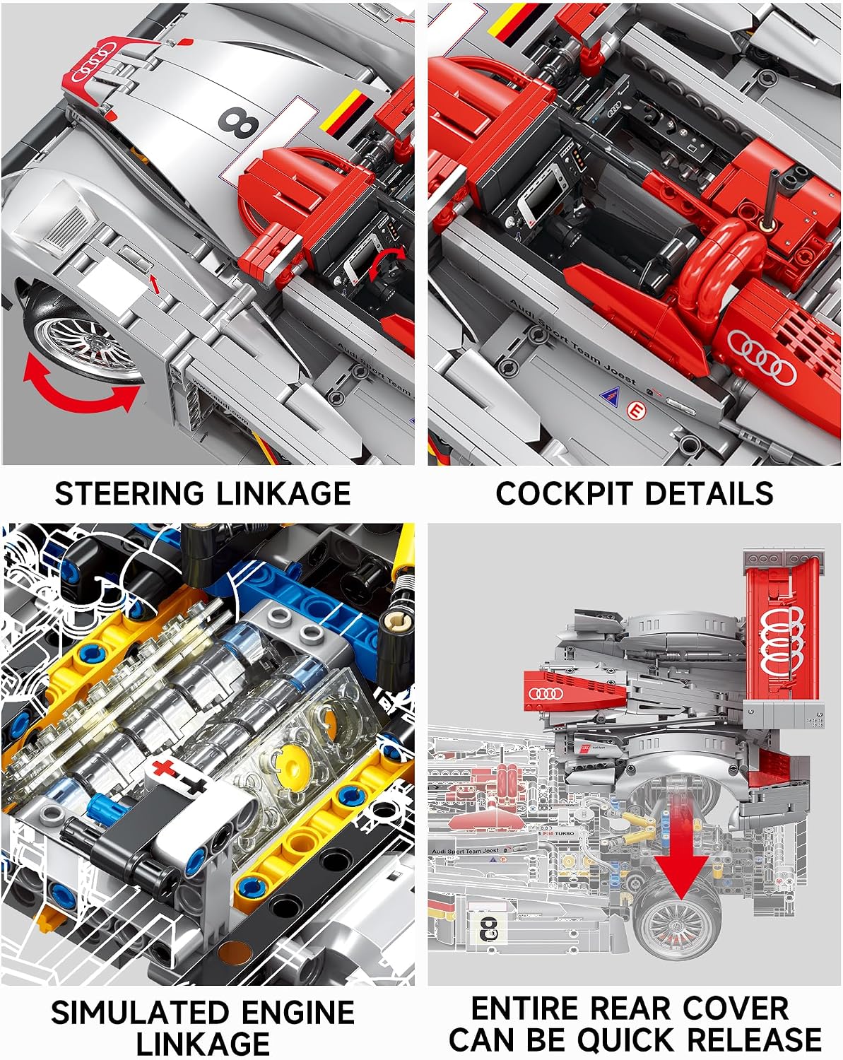 mocburiku audi r8 lm-p 24h le mans winner, package contents