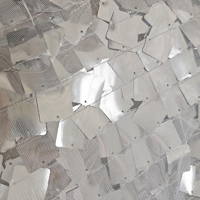 Silver Sequin Backdrop 8ft * 8ft 1 Panel, Shimmer Wall Backdrop Photobooth Props for Wedding, Anniversary, Birthday, Party Decorations