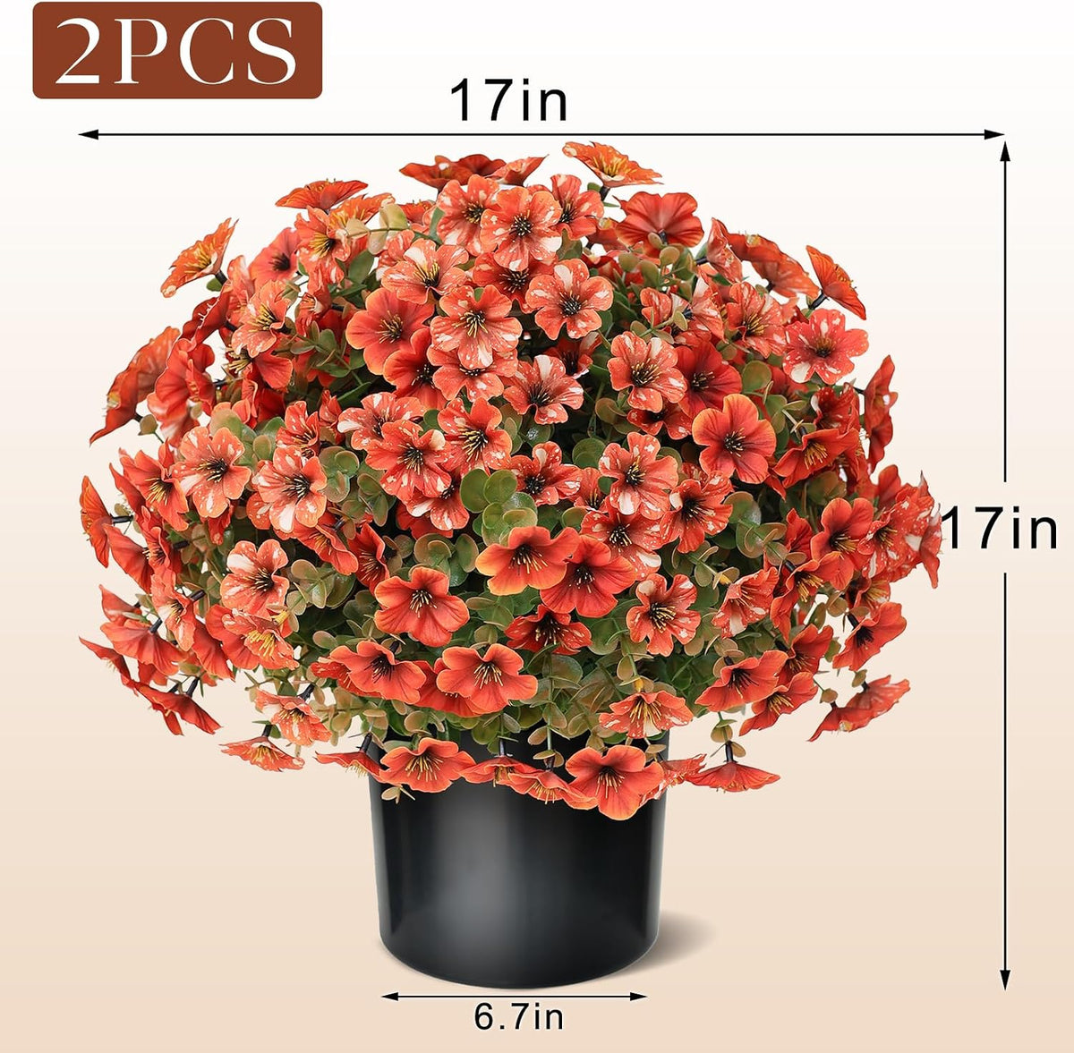 2 sets artificial fall flowers topiary ball trees, package contents