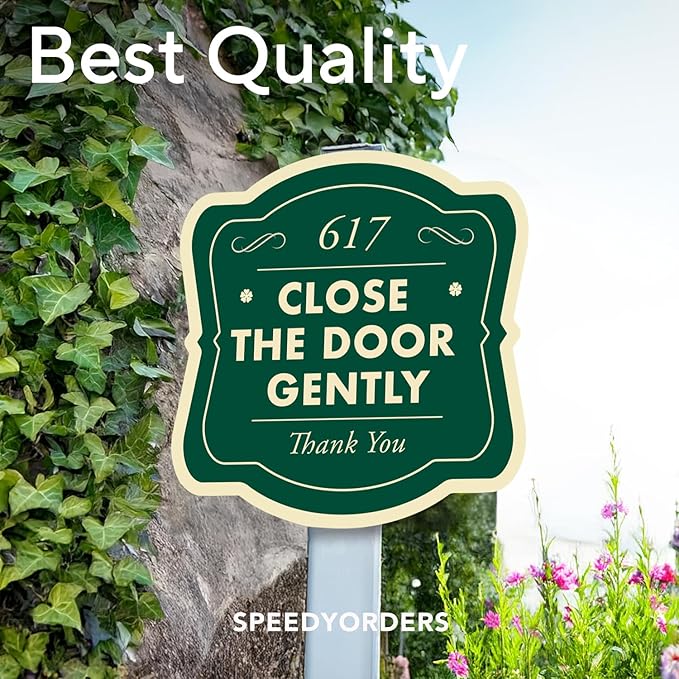 Custom Decorative Outdoor Metal Sign - Personalized Aluminum Driveway Sign, Waterproof, Made in USA - Design 3 Forest Green 12x12 In