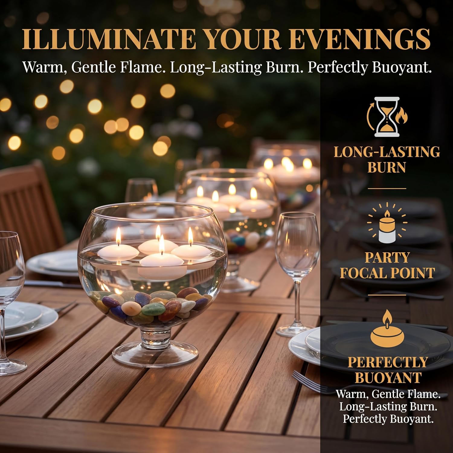 White Floating Candles 2 Inch 12 Pack, 5-6 Hours Long Burning Unscented Dripless Smokeless for Wedding Centerpieces, Party, Pool, Spa, Christmas, Home Decor