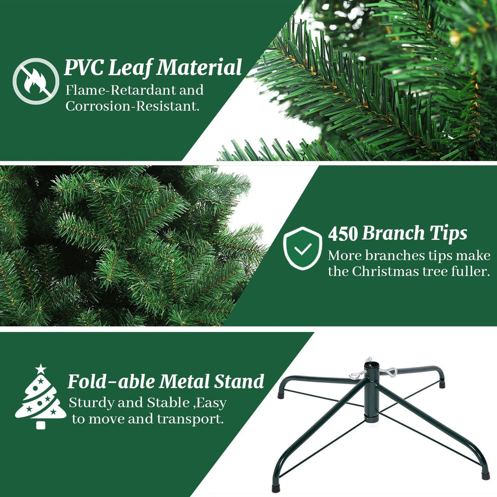 4ft green prelit artificial christmas tree,arbol de navidad, front angle view