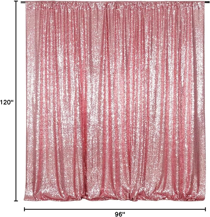 Poise3EHome Fuchsia Pink Sequin Backdrop,8FT x 10FT Sequin Photography Backdrop Curtain for Party Decoration