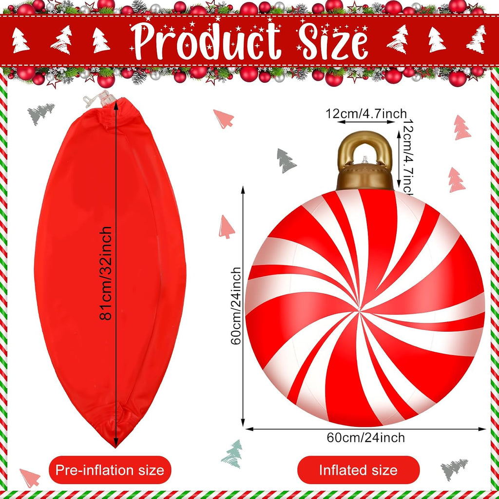 jetec 4 pcs giant inflatable christmas ball, candy shown in use
