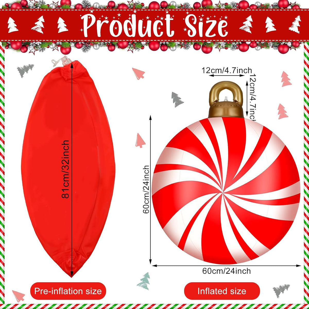 jetec 4 pcs giant inflatable christmas ball, candy shown in use