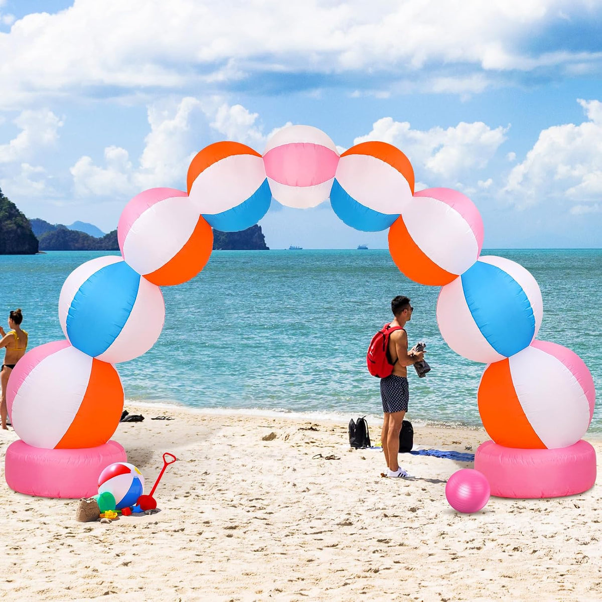 rattanview inflatable beach ball arch 8 ft summer, main product view