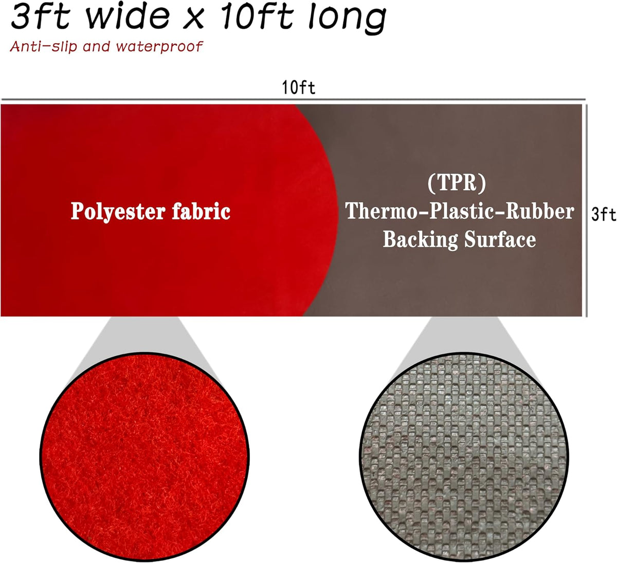 Extra Thick Red Carpet Runner for Party & Events, 3x10 ft Red Carpet Fest...