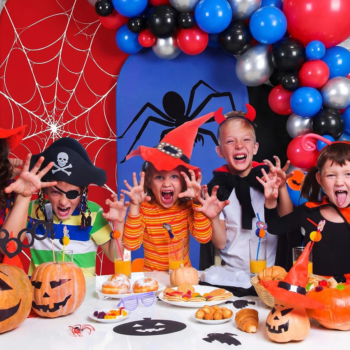 137 Pcs Spider Web Theme Party Decoration Kit for Birthday Party