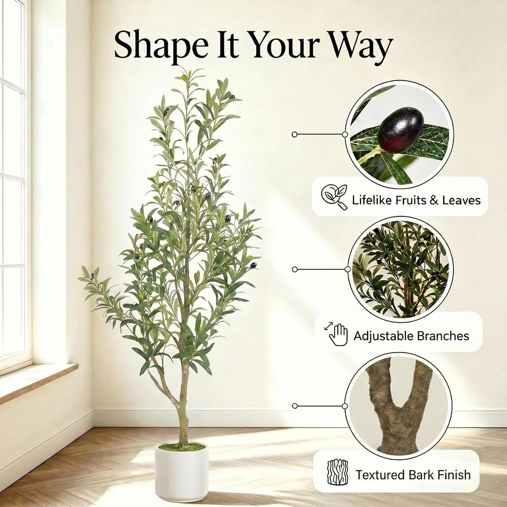 faux olive tree, 5ft artificial olive trees with, close-up detail