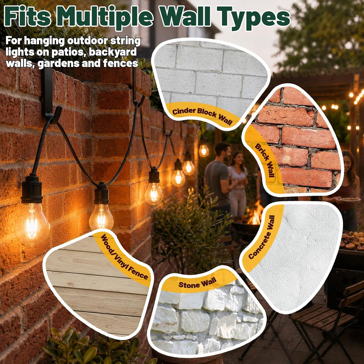 adjustable cinder block wall hangers, 6.2-11.5 inch black showing dimensions