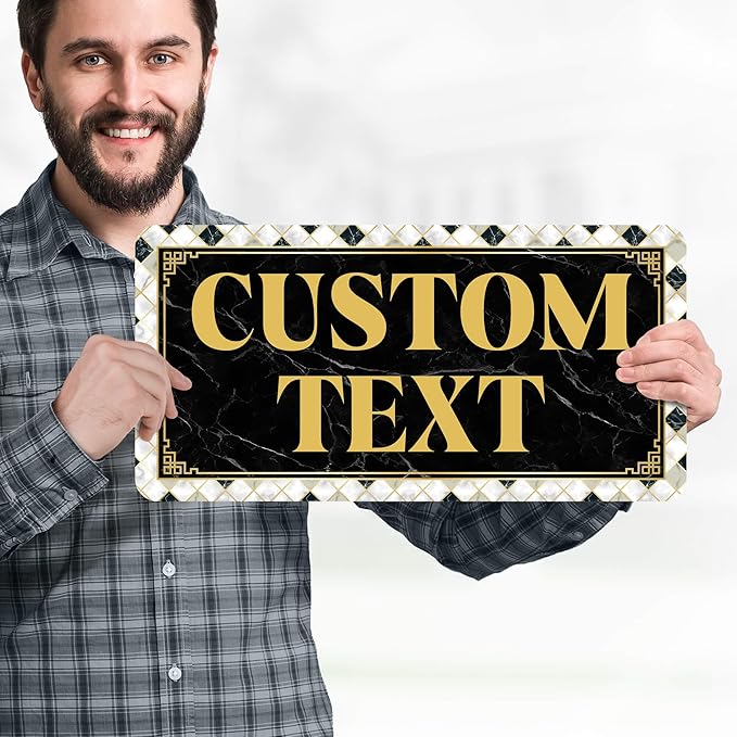 Custom Sign, Custom Street Sign, 11 Font Colors, 13 Font Styles, 4 Hole Options, 22 Sizes, 9x18 Inches, Rust Free DiBound, Fade Resistant, Made in USA by My Sign Center (Marble Tile)