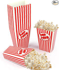 25 Pcs Small Popcorn Boxes for Party 5.5 Inches Tall Red & White Striped Popcorn Bags Mini Popcorn Buckets & Popcorn Bowl for Movie Theater, Home, Carnival Decorations (25)