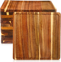 roshtia 12 pcs wooden plates square acacia wood, main product view