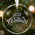 First Christmas Ornament 2025, Our Christmas Ornaments, 1st Christmas Ornaments with Gift Box, New Marriage Gifts for Couples, Mr and Mrs Round Christmas Ornament Gifts, Unique Wedding Ornament Round