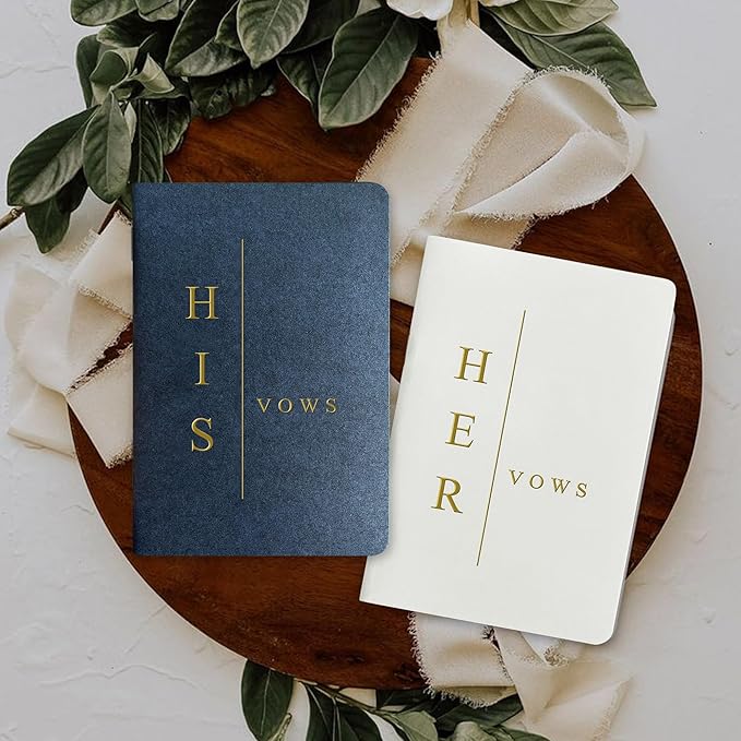 Vow Books His and Hers Wedding Vow Books Bride and Groom Vow Books Wedding Essentials Wedding Accessories(TR-HH-Navy)