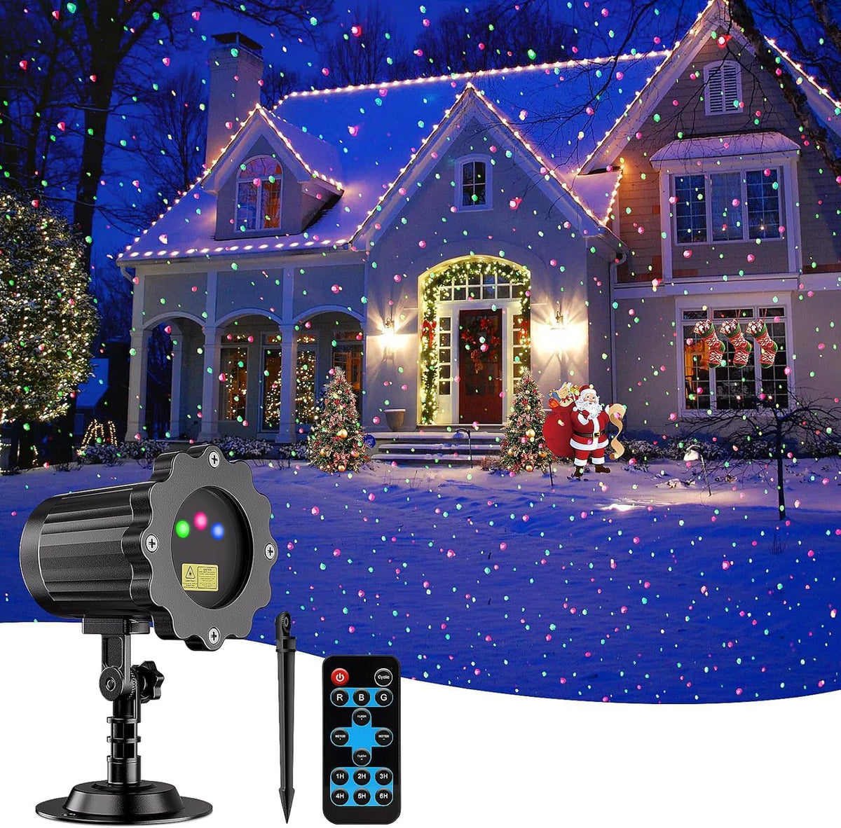 Laser Christmas Projector Lights Outdoor, Waterproof Christmas Decorations Mo...