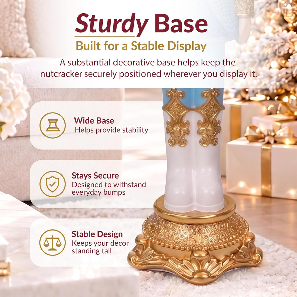 sunnydaze kenneth the princely 3ft nutcracker statue, christmas showing dimensions
