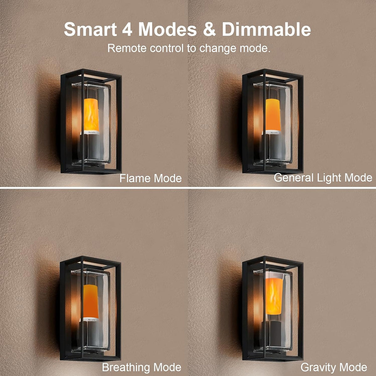 Morsatie Upgraded Rechargeable Flame Light with Remote & Timer, 4 Modes