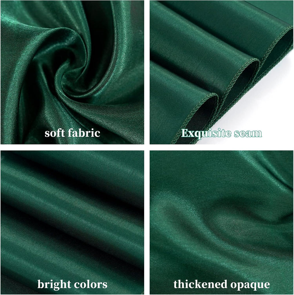 100 Pieces Emerald Green Satin Chair Sashes for Wedding Reception Party Hotel Home Kitchen Decoration-Emerald Green