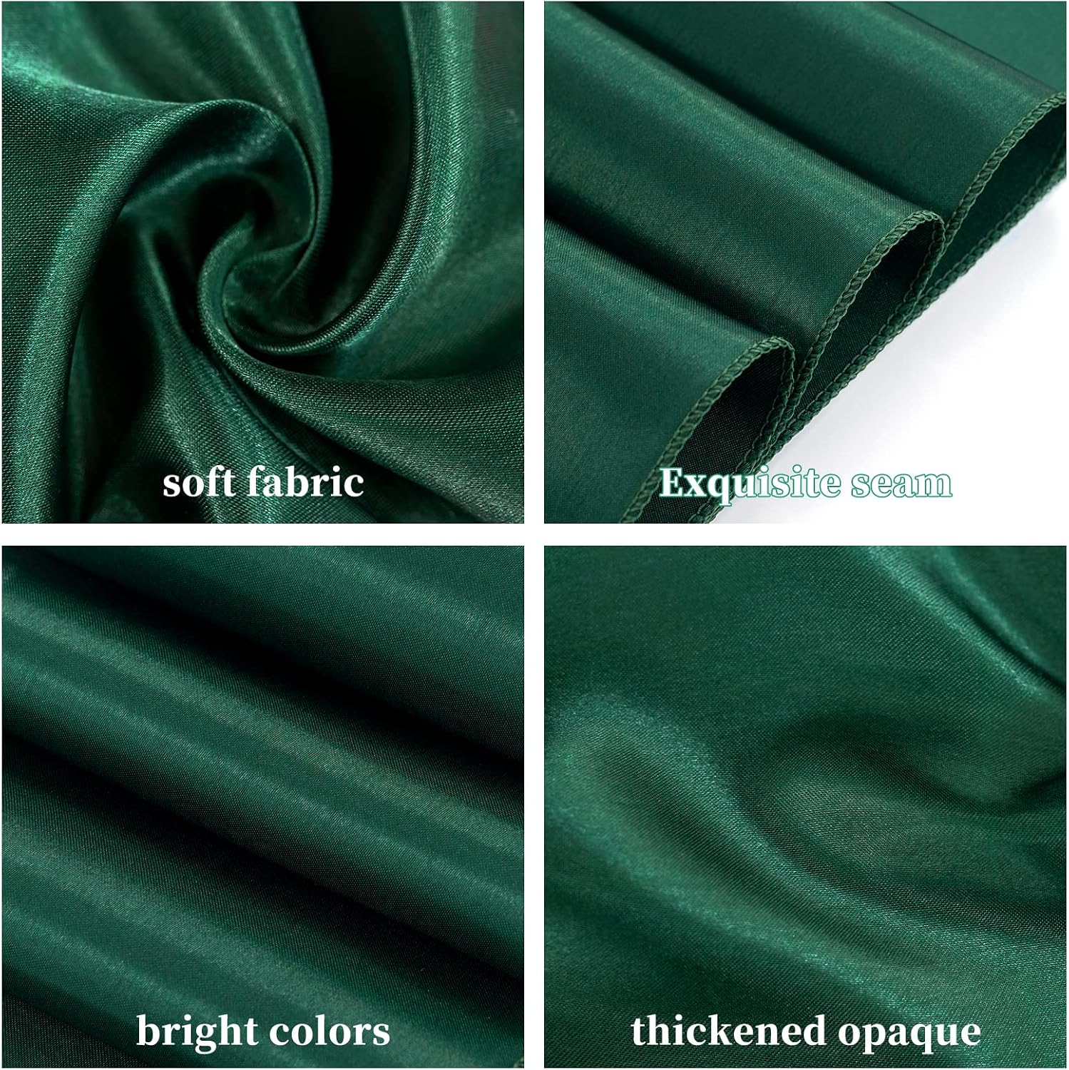 100 Pieces Emerald Green Satin Chair Sashes for Wedding Reception Party Hotel Home Kitchen Decoration-Emerald Green