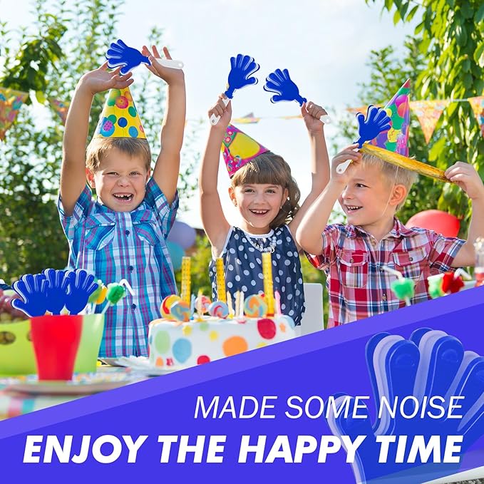 12 Pcs Hand Clappers Noisemakers 7.5 Inch Clappers Noisemakers Plastic Hand Clappers for Birthdays Game Football Sporting Events Cheers Supplies Dance Basketball Football Noisemakers (Blue and White)