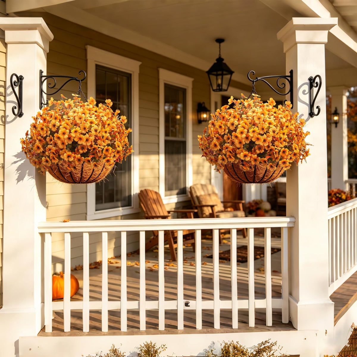 Grunyia 20 Bundles UV Resistant Artificial Fall Flowers for Outdoors (Fall Or...