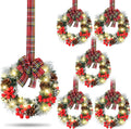 mini christmas cabinet wreath with lights, red black, main product view