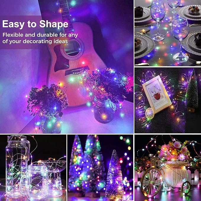 kolpop 30 Pack LED Fairy Lights Battery Operated, Mini Twinkle String Lights Battery Powered Waterproof for Christmas Mason Jars Party,Multicolour