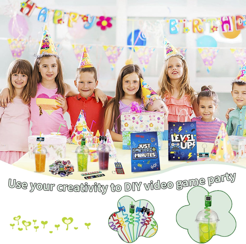 135 Pcs Video Gamer Party Favors,Boys Game Party Supplies,Gamer Birthday Party Favors,Gaming Party Decoration,Boys Gaming Birthday Favors, For Kids Bags On Stuffer Gifts