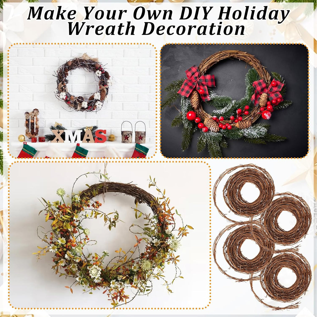 hftzz 8 pcs grapevine garland - 15 ft showing dimensions