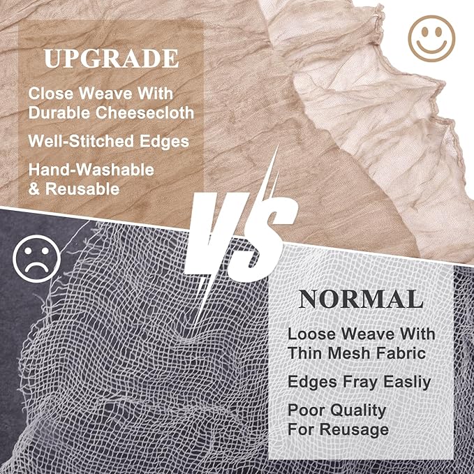 Asee'm Cheesecloth Table Runner 120 Inches Long Nude Pink Boho Gauze Cheese Cloth Runner 10FT Rustic Sheer Fall Table Runners for Thanksgiving Christmas Wedding Party Baby Shower Decoration