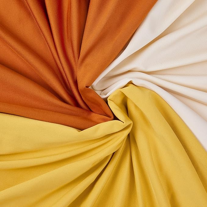 SoarDream Double-Sided Wedding Arch Backdrop Cover 6FT 6.6FT 7.2FT Set of 3 Spandex Fitted Arch Wall Stretchy Backdrop Covers Yellow Beige Pumpkin for Fall Decoration Birdal Shower Stand Decorations
