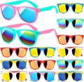 GINMIC Kids Sunglasses Bulk Party Favors, 12Pack Valentines Day Gifts UV 400 Protection Neon Sunglasses for Boys and Girls, Party Favor, Birthday Classroom Goodie Bags Party Supplies.