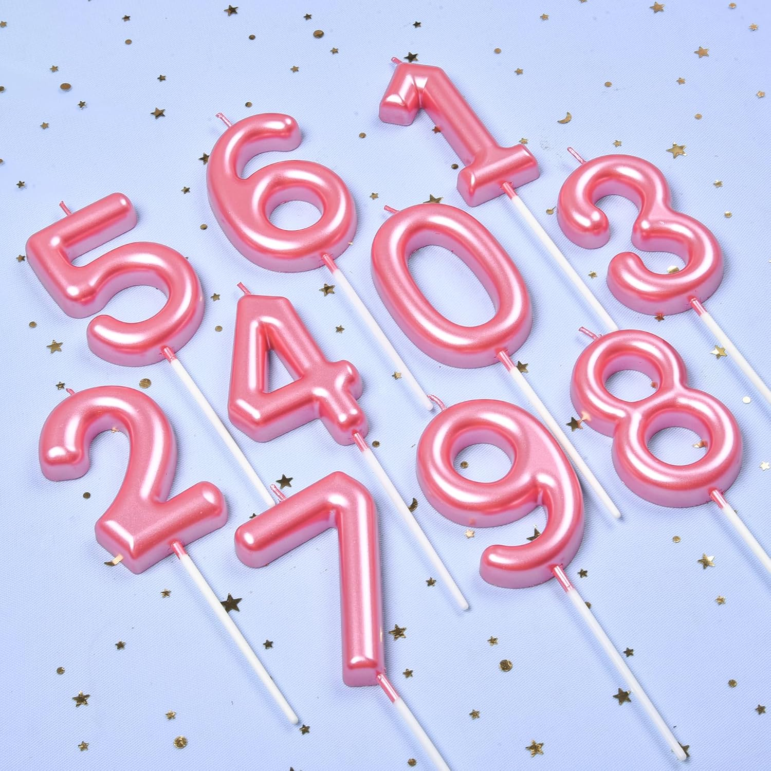 PHD Cake 2.76 inch Classical Pink 3 Number Birthday Candles, Party Celebration