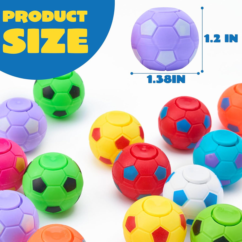 JOYIN 36 Pack Soccer Fidget Spinners for Kids, Goodie Bag Stuffers for Birthday Party, Soccer Party Favors, Fidget Toys Bulk, Stress Balls, Treasure Box for Classroom